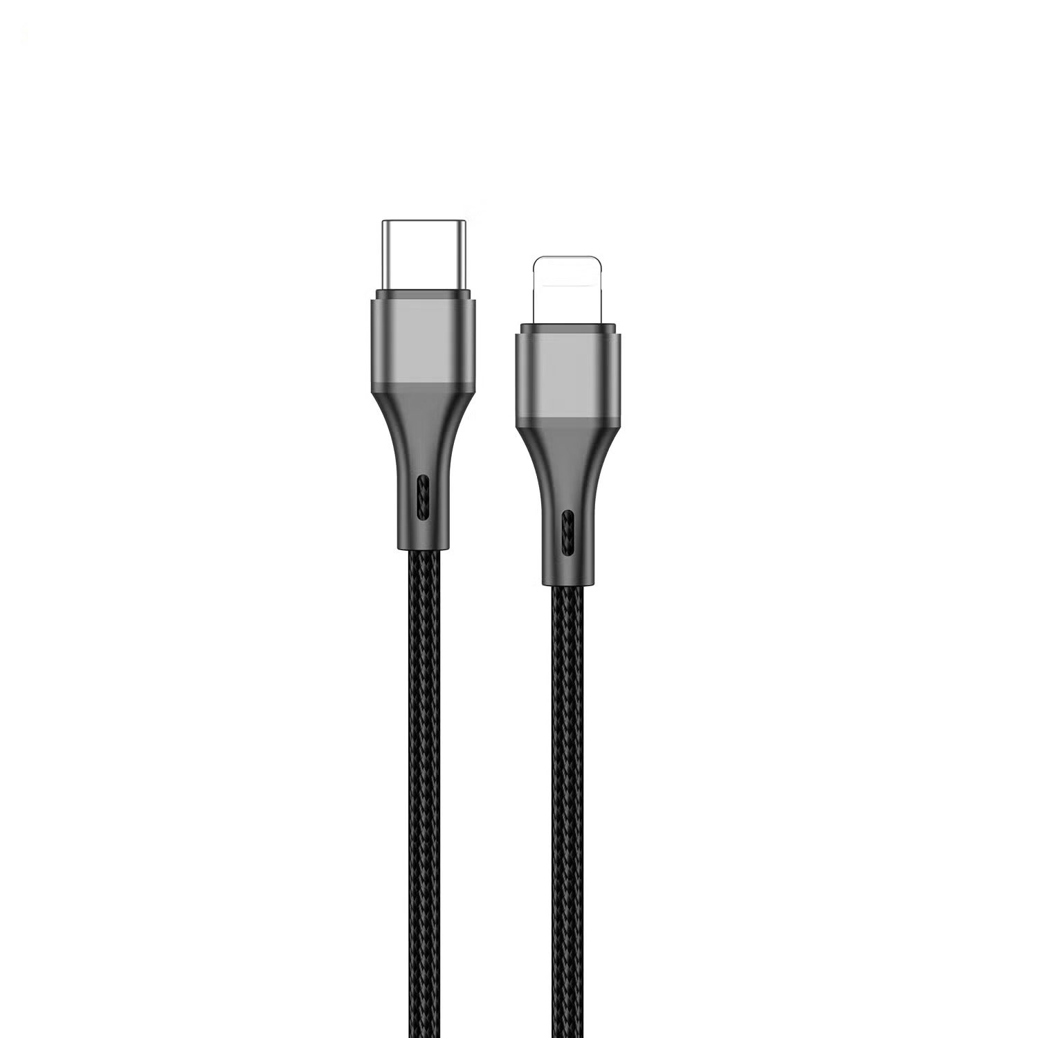 Aspor Ac-20 27w Type-c To Lightning Fast Charging Nylon Braided Data Cable 1.2m