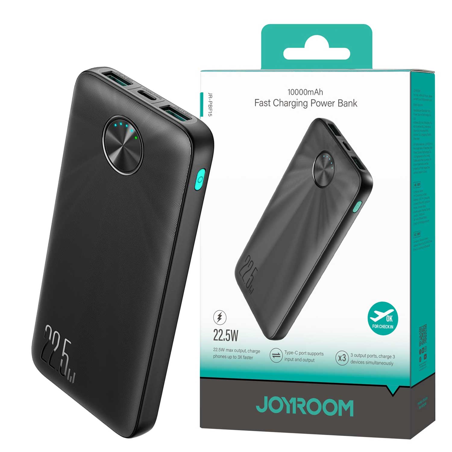 Joyroom Jr-pbf15 22.5w Super Fast Charging Power Bank 10000mah Portable Pack Battery Charger