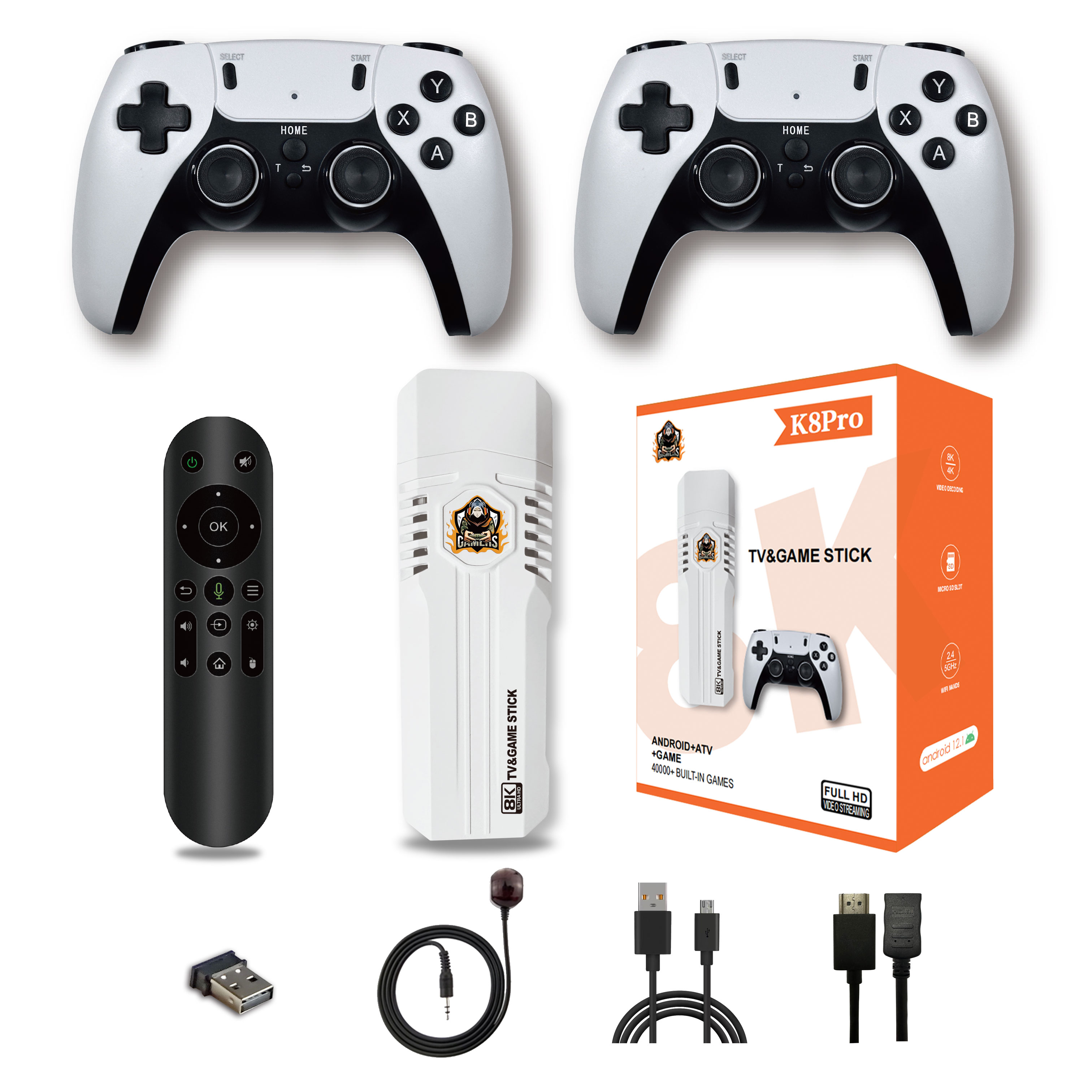 K8 Pro 40000+ Games 8k Hd Tv Classic Game Stick Android12.1 With Console Wireless 2.4g
