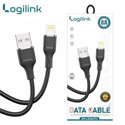 Logilink Usb To Lightning Silicone Fast Charging Data Cable 1m Black