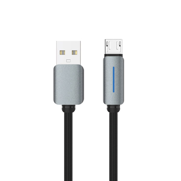Logilink Usb To Micro Nylon Fast Charging Data Cable With Light 1m (1 Year Warranty) Black
