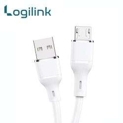 Logilink Usb To Micro Silicone Fast Charging Data Cable 1m White