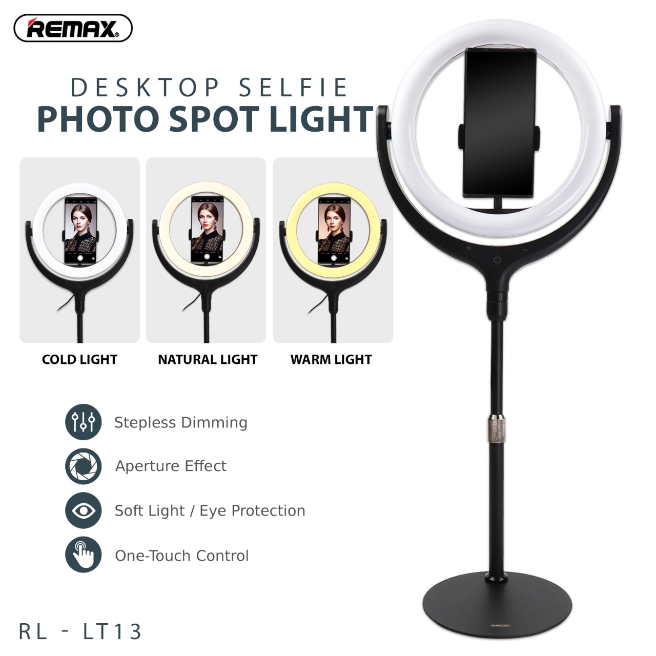 Remax 26cm With Stand Life Desktop Selfi Spot Light Rl-lt13