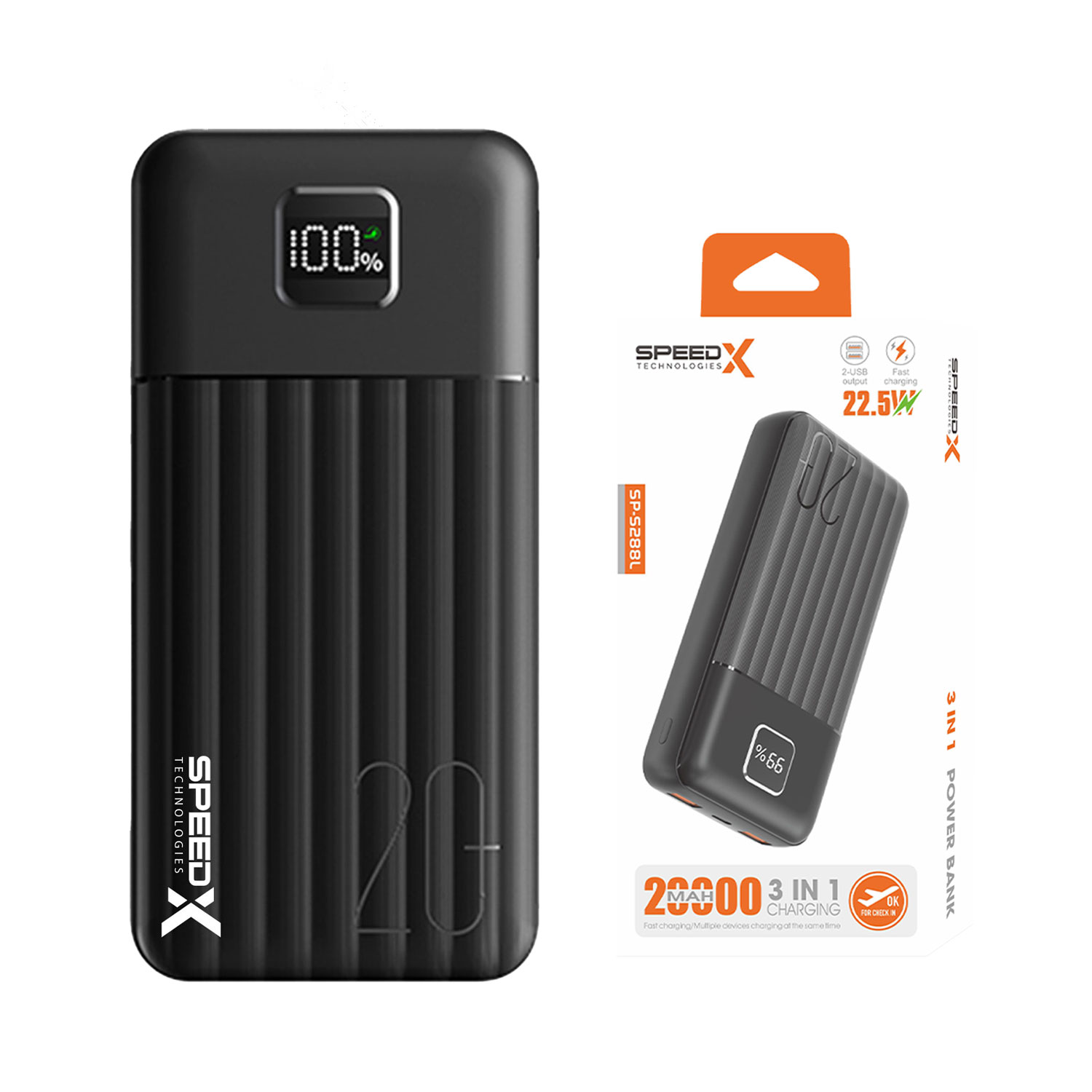 Speedx Sp-s288l 3in1 (22.5w) 20000mah Fast Charging Power Bank