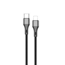 Aspor Ac-20 27w Type-c To Lightning Fast Charging Nylon Braided Data Cable 1.2m