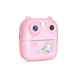 Hd 1080p Front Rear Dual Lens Kids Digital Print Camera 48mp Diy Coloring 2.8inch Ips Screen Pink