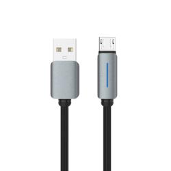 Logilink Usb To Micro Nylon Fast Charging Data Cable With Light 1m (1 Year Warranty) Black