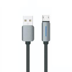 Logilink Usb To Micro Nylon Fast Charging Data Cable With Light 1m (1 Year Warranty) Grey