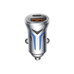 Remax Cc06 36w Dual-port Zinc Alloy Fast Car Charger With Led Light