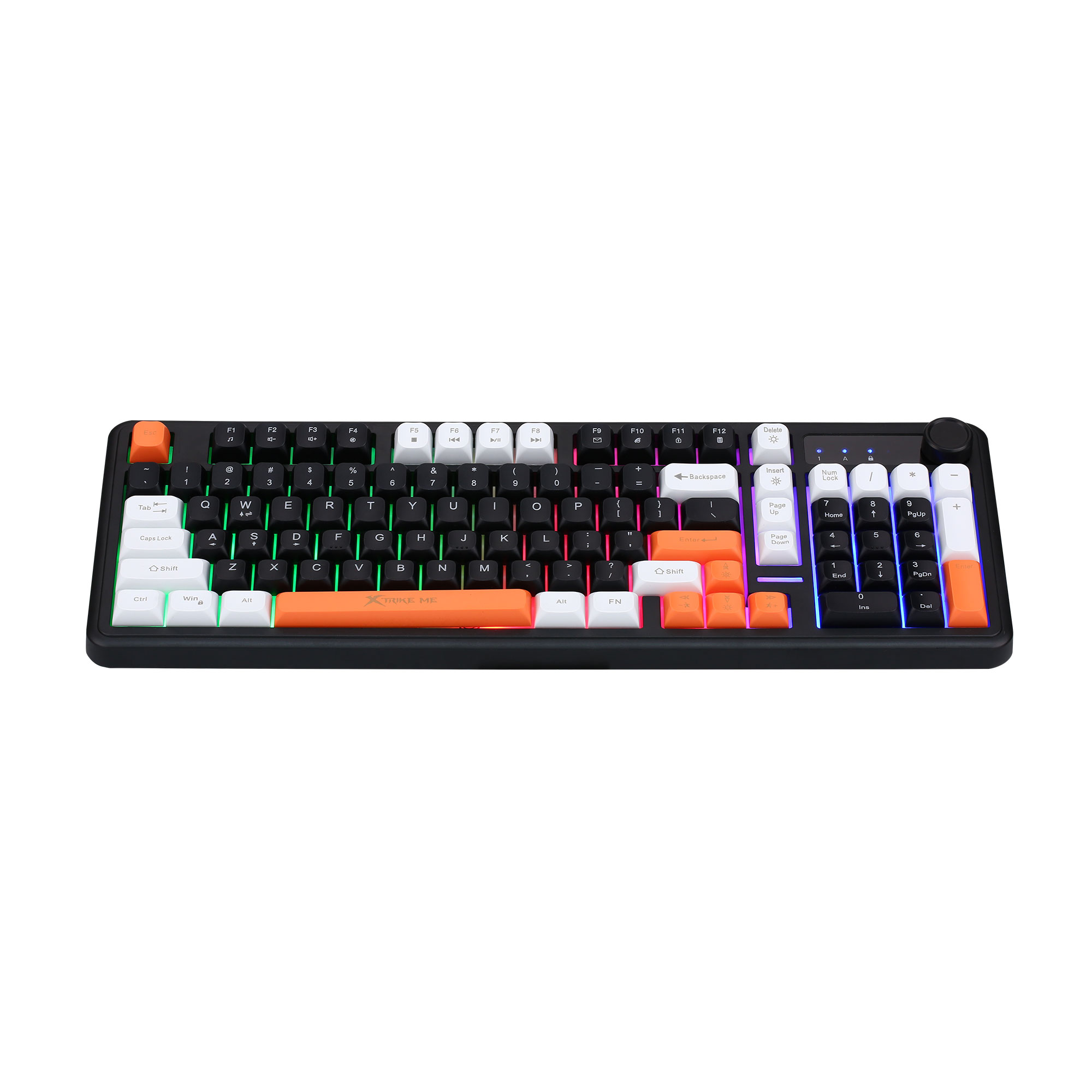Xtrike Me Kb-418 B 97 Keys + Knob Rgb Backlit Wired Silent Membrane Keyboard